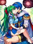 1girl ai_generated blue_eyes blue_hair couple cum cum_in_pussy cum_inside fire_emblem green_eyes green_hair impregnation kissing marth penetration penis penis_in_pussy tiki_(fire_emblem) vaginal vaginal_penetration vaginal_sex