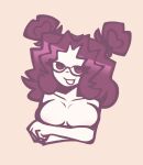  1girl covered_nipples covering_breasts friday_night_funkin oc original_character self_upload sherri_(sherrilite) simple_background smug smug_face 