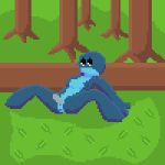 amphibian bald black_eyes blue_skin breasts cum cum_drip cum_in_pussy cum_inside disembodied_penis fan_character forest gif missionary outside pixel_art pokemon pussy sex vaginal vaginal_penetration