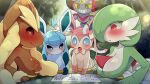 16:9 2_missing_limbs 5girls anthro anthrofied blush bodily_fluids breasts dagasi detailed_background eeveelution exposed_breasts female feral gardevoir generation_3_pokemon generation_4_pokemon generation_6_pokemon glaceon glistening glistening_body group high_res hoopa hoopa_(confined) legendary_pokemon lopunny menu multiple_girls nervous nintendo nipple_outline nipples outside pokemon pokemon_(species) pokemorph portal portal_ring prostitution stuck sweat sylveon tears text translated wide_eyed widescreen