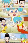 1boy 2_girls breasts bulma_brief chichi comic dragon_ball dragon_ball_z drah_navlag multiple_girls nipples penis son_goten