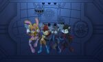 1boy 3girls archie_comics bunnie_rabbot commission feline female fox hershey_the_cat male mobian_monster multiple_characters original_character rabbit sally_acorn sega sonic_(series) sonic_the_hedgehog_(archie) sonic_the_hedgehog_(comics) sonic_the_hedgehog_(series) underwater