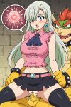 1boy 1girl ai_generated blue_eyes bowser couple crossover elizabeth_liones impregnation nanatsu_no_taizai penetration penis penis_in_pussy sex silver_hair super_mario_bros. vaginal vaginal_penetration vaginal_sex