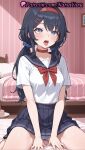 1girl 1girl 1girls 2025 ahegao ai ai_generated anime anime_style bangs bed bedroom big_breasts big_breasts black_hair black_skirt blue_eyes blue_hair blue_panties blue_scrunchie blue_skirt blush bow bowtie breasts bust cake cameltoe choker collarbone crazy_mita_(miside) female_focus female_only food hair_ornament hair_scrunchie hairband hairclip heart heart-shaped_pupils hentai high_quality high_res high_res high_resolution indoors long_hair looking_at_viewer low_twintails medium_breasts miniskirt miside mita_(miside) natsuyoru neckerchief on_bed open_mouth panties panties pantyshot patreon pillow pleated_skirt red_bow red_bowtie red_choker red_hairband sailor_collar sailor_uniform school_uniform scrunchie serafuku shirt short_sleeves sitting skirt solo_female stable_diffusion striped striped_clothes striped_panties symbol-shaped_pupils teeth thighs tongue tongue_out twin_tails underwear voluptuous voluptuous_female wariza white_panties white_shirt