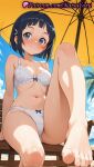 1girl 1girl 1girls 2025 ai ai_assisted ai_generated anime anime_style arm_support asian bangs bare_legs bare_shoulders barefoot beach beach_chair beach_umbrella big_breasts bikini black_eyes black_hair blue_eyes blue_hair blue_sky blunt_bangs blush bob_cut bow bow_bra bow_panties bra breasts bust cameltoe cleavage closed_mouth cloud collarbone day facial_mark feet female_focus female_only foot_fetish foot_focus foot_out_of_frame foreshortening hair_ornament hairclip hentai high_quality high_res high_res high_resolution knee_up legs looking_at_viewer medium_breasts midriff natsuyoru navel outside palm_tree panties panties parasol patreon sachi_(sao) short_hair sitting sky smile soaking_feet solo_female stable_diffusion stomach sweat sword_art_online thighs toenails toes tree umbrella underwear underwear_only voluptuous voluptuous_female water wet white_bra white_panties