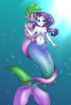 1boy 1girl alternate_species areola blush breasts duo equestria_girls female friendship_is_magic green_hair hasbro high_res male marine merfolk mermaid mermaidification my_little_pony nipples nude pia-sama purple_hair rarity rarity_(eg) rarity_(mlp) spike spike_(eg) spike_(mlp) split_form underwater water