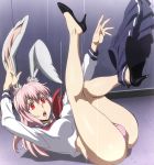  1girl bunny_ears bunny_girl cute high_heels hot inaba_ui killing_bites legs long_hair panties pink_hair red_eyes school_uniform sexy skirt underwear 