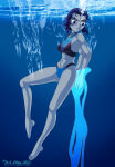 1girl dastigy dc_comics female female_only female_solo rachel_roth raven_(dc) short_hair solo solo_female solo_only swimwear teen_titans underwater underwater_peril warner_brothers