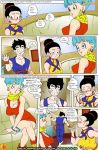 1boy 2_girls breasts bulma_brief chichi comic dragon_ball dragon_ball_z drah_navlag multiple_girls nipples penis son_goten