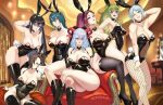 1girl 6+girls 7girls abs alluring alternate_costume animal_ears athletic_female ayra_(fire_emblem) big_breasts black_leotard brown_eyes bunny_ears bunny_girl bunnysuit cleavage dagr_(fire_emblem) detached_collar fake_animal_ears female_abs female_only fire_emblem fire_emblem:_genealogy_of_the_holy_war fire_emblem_awakening fire_emblem_fates fire_emblem_heroes fit_female freyja_(fire_emblem) gloves green_eyes green_hair grey_eyes hair_over_one_eye highleg highleg_leotard kagero_(fire_emblem) leotard loki_(fire_emblem) long_hair looking_at_viewer meziosaur multiple_girls muscular playboy_bunny pointy_ears ponytail rabbit_ears rabbit_tail short_hair smile strapless strapless_leotard tail take_your_pick thorr_(fire_emblem) tiki_(adult)_(fire_emblem) tiki_(fire_emblem) wrist_cuffs