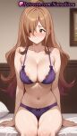 1girl 1girl 1girls 2025 ahoge ai ai_generated anime anime_style areola_slip arms_at_sides asian averting_eyes bangs bare_shoulders bed bed_sheet big_breasts big_breasts blush bow bow_bra bow_panties bra breasts brown_eyes brown_hair bust cleavage closed_mouth collarbone embarrassed female_focus female_only female_solo hair_over_one_eye hentai high_quality high_res high_res high_resolution indoors kono_subarashii_sekai_ni_shukufuku_wo! lingerie long_hair looking_at_viewer looking_away looking_to_the_side natsuyoru navel nose_blush on_bed panties panties patreon picture_frame pillow purple_bra purple_panties sitting solo_female stable_diffusion stomach thighs underwear underwear_only voluptuous voluptuous_female wiz_(konosuba)