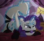  1girl ambiguous_penetration ball_gag black_stockings blue_eyes cutie_mark doggy_position eyeshadow female female_only female_unicorn friendship_is_magic horn inanimate mannequin my_little_pony nude pony rarity rarity_(mlp) saliva stockings template93_(artist) unicorn vaginal vaginal_insertion 