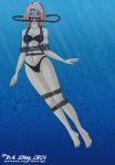 1girl 5_toes barefoot bikini bikini_bottom bikini_top_down black_bikini black_bikini_bottom boruto:_naruto_next_generations damsel_in_distress dastigy feet female female_only green_eyes heroine_in_trouble jewel_on_forehead milf naruto naruto_(series) peril pink_hair sakura_haruno scuba scuba_gear scuba_mask scuba_tank soles solo solo_female toes underwater underwater_peril