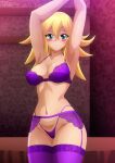 1girl alluring big_breasts blonde_hair bra cleavage dark_magician_girl green_hair lingerie panties pin_up underwear yu-gi-oh! yu-gi-oh!_duel_monsters yu-gi-oh!_duel_monsters_gx yu-gi-oh!_gx zel-sama