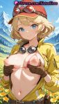 1girl 1girl 1girls 2025 ai ai_assisted ai_generated anime anime_style asian bangs belt big_breasts big_breasts bikini bikini_top_only bikini_under_clothes blonde_hair blue_eyes blue_sky blush breast_hold breast_lift breasts breasts_out brown_belt brown_gloves bust cindy_aurum cleavage closed_mouth clothes_pull cloud collarbone cropped_jacket day female_focus female_only female_solo field final_fantasy final_fantasy_xv flower flower_field gloves goggles goggles_around_neck goggles_on_headwear grabbing_own_breast hat hentai high_quality high_res high_res high_resolution jacket jumpsuit long_sleeves looking_at_viewer makeup medium_breasts mountain natsuyoru navel nipples nipples_outside open_clothes open_jacket outside partially_unzipped patreon petals pink_bikini pink_bra pouch red_headwear short_hair sky smile solo_female stable_diffusion stomach swimsuit uncensored_nipples unzipped upper_body voluptuous voluptuous_female yellow_flower yellow_jacket zipper zipper_pull_tab