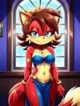 1girl ai ai_art ai_generated archie_comics bra female female/solo fiona_fox fox foxknightyouko loincloth mobian mobian_fox navel posing solo sonic_the_hedgehog_(archie) sonic_the_hedgehog_(comics) sonic_the_hedgehog_(series)