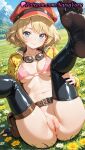 1girl 1girl 1girls 2025 ai ai_assisted ai_generated anime anime_style anus anus arm_support ass bangs belt belt_pouch big_breasts bikini bikini_top_only black_gloves black_thighhighs blonde_hair blue_eyes blue_sky blush bottomless breasts brown_belt bust cindy_aurum cleavage cleft_of_venus closed_mouth cloud collarbone cropped_jacket day feet female_focus female_only field final_fantasy final_fantasy_xv fingerless_gloves flower flower_field foot_fetish foot_focus gloves goggles goggles_around_neck grass hat hentai high_quality high_res high_res high_resolution jacket juicy_butt labia leg_lift legs legs_up long_sleeves looking_at_viewer makeup meadow medium_breasts mountain mountainous_horizon natsuyoru navel no_panties no_shoes non-asian open_clothes open_jacket outside paipan patreon pink_bikini pouch pussy pussy pussy_lips pussy_peek red_headwear shiny short_hair sitting sky smile soles solo_female spread_legs stable_diffusion stockings stomach string_bikini swimsuit thighs toes uncensored under_boob voluptuous voluptuous_female vulva white_flower yellow_flower yellow_jacket