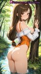 1girl 1girl 1girls 2025 ai ai_assisted ai_generated anime anime_style artist_name ass ass bangs bare_shoulders big_breasts big_breasts blush breasts breasts_out brown_eyes brown_hair bust casual_one-piece_swimsuit closed_mouth cowboy_shot cross-laced_clothes day detached_sleeves female_focus female_only final_fantasy final_fantasy_ix forest frilled_sleeves frills from_behind from_side garnet_til_alexandros_xvii grass hand_up hentai high_quality high_res high_res high_resolution highleg highleg_leotard highleg_swimsuit juicy_butt leotard long_hair long_sleeves looking_at_viewer looking_back low-tied_long_hair low_ponytail medium_breasts natsuyoru nature nipples nipples_outside off-shoulder_shirt off_shoulder one-piece_swimsuit one-piece_thong orange_leotard outside patreon pond puffy_sleeves shiny shiny_skin shirt smile solo_female stable_diffusion standing swept_bangs swimsuit thighs thong thong_leotard tree uncensored_nipples voluptuous voluptuous_female wading water wet white_shirt