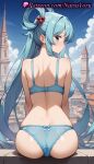 1girl 1girl 1girls 2025 ai ai_generated anime anime_style aqua_(konosuba) aqua_hair asian ass ass back backboob bangs bare_arms bare_shoulders big_ass big_breasts big_breasts blue_bra blue_eyes blue_hair blue_panties blue_sky blush bow bow_panties bra breasts building bust castle closed_mouth cloud day dimples_of_venus female_focus female_only from_behind hair_bobbles hair_ornament hair_rings hentai high_quality high_res high_res high_resolution juicy_butt kono_subarashii_sekai_ni_shukufuku_wo! long_hair looking_at_viewer looking_back median_furrow nape natsuyoru outside panties panties patreon shoulder_blades single_hair_ring sitting skindentation sky solo_female stable_diffusion tower twin_tails underwear underwear_only very_long_hair voluptuous voluptuous_female