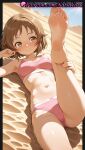 1girl 1girl 1girls 2025 ai ai_assisted ai_generated anime anime_style armpit armpit_crease armpits asian bangs bare_arms bare_legs bare_shoulders barefoot beach big_breasts bikini black_border blush border bow bow_panties bra breasts brown_eyes brown_hair bust cameltoe caucasian closed_mouth collarbone day desert dutch_angle feet female_focus female_only foot_fetish foot_focus foot_out_of_frame foot_up foreshortening gun_gale_online hand_up hentai high_quality high_res high_res high_resolution kohiruimaki_karen leg_lift leg_lift legs legs_up lipstick llenn_(sao) looking_at_viewer looking_to_the_side lying medium_breasts midriff natsuyoru navel non-asian on_back on_ground outside panties panties patreon pink_bikini pink_bra pink_panties pink_sports_bra pov_feet presenting_foot sand short_hair sky small_breasts smile soles solo_female sports_bikini sports_bra stable_diffusion stomach sun sunlight sweat swimsuit sword_art_online thighs toes underwear underwear_only voluptuous voluptuous_female water wet