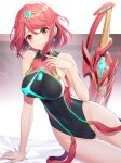 1girl alluring alternate_costume bikini cutesmashart female_only looking_at_viewer nintendo one-piece_bikini pyra red_hair swimsuit sword tagme xenoblade_(series) xenoblade_chronicles_2