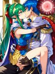 1boy 1girl ai_generated blue_eyes blue_hair couple cum cum_in_pussy fire_emblem green_eyes green_hair impregnation marth penetration penis penis_in_pussy sex sitting_on_lap tiki_(fire_emblem) vaginal vaginal_penetration vaginal_sex