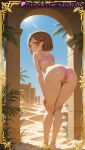 1girl 1girl 1girls 2025 ai ai_assisted ai_generated anime anime_style arch asian ass ass back bangs bare_arms bare_legs bare_shoulders barefoot beach bent_over big_ass bikini blue_sky blush brown_eyes brown_hair bubble cameltoe closed_mouth day desert feet female_focus female_only foot_fetish from_behind full_body gun_gale_online hair_ornament hairclip hands_on_own_knees hentai high_quality high_res high_res high_resolution juicy_butt kneepits kohiruimaki_karen leaning_forward legs llenn_(sao) looking_at_viewer looking_back natsuyoru outside palm_tree panties panties patreon pillar pink_bikini pink_panties pink_sports_bra ruins sand short_hair sky solo_female sports_bikini sports_bra stable_diffusion standing sun sunlight swimsuit sword_art_online thick_thighs thighs tree underwear voluptuous voluptuous_female