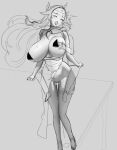  amateur censored from_behind greyscale half-dressed milf monochrome 