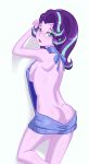 1girl ass female friendship_is_magic humanized looking_at_viewer my_little_pony no_bra no_panties starlight_glimmer starlight_glimmer_(mlp) virgin_killer_sweater white_background