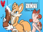 anthro ball_play big_veins counter cum deepthroat furry glory_hole handjob huge_dick maccy_(character) male miles_"tails"_prower oral penis sega sex taillove_(artist) testicles yaoi