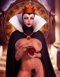 3d apple areolae big_breasts breasts cape disney female food fruit nipples nude pussy queen_grimhilde rasmus-the-owl smile snow_white_and_the_seven_dwarfs solo