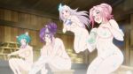 16:9_aspect_ratio 1girl 4girls ameno_sagiri arahabaki_nonko asymmetrical_hair fushiguro_yaya green_hair high_resolution long_hair multiple_girls pink_hair ponytail purple_hair screen_capture side_ponytail silver_hair tied_hair yunohana_yuuna yuragi-sou_no_yuuna-san