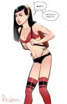  1girl backpack bra disclaimer female_only headband stockings the_incredibles violet_parr 