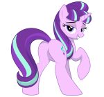 1girl ass cutie_mark featureless_crotch female female_unicorn friendship_is_magic horn looking_at_viewer my_little_pony nude pony starlight_glimmer starlight_glimmer_(mlp) tail unicorn white_background