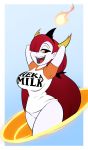 big_breasts bottomless breasts dankodeadzone disney female hekapoo mega_milk smile solo star_vs_the_forces_of_evil tease