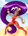 atomictiki big_breasts breasts bunny_ears bunny_girl bunny_tail bunnysuit cleavage female shantae shantae_(character) solo