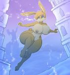 1girl 1girl anthro archie_comics big_breasts breasts bunnie_rabbot hayakain lagomorph leporid mammal rabbit sega sonic_the_hedgehog_(archie) sonic_the_hedgehog_(comics) sonic_the_hedgehog_(series) thick_thighs underwater water