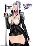 big_breasts breasts cleavage eric_martin eric_martin_(artist) female final_fantasy final_fantasy_vii genderswap masamune mugenillustrations mugenillustrations_(artist) sephiroth sephiroth_(female) solo sword weapon