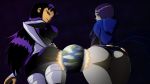 2_girls ass ass_focus blackfire dat_ass dc_comics earth female_focus female_only forehead_jewel giantess high_resolution huge_ass large_ass multiple_girls purple_hair raven_(dc) ravenravenraven rear_view short_hair space teen teen_titans