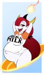 big_breasts bottomless breasts dankodeadzone disney female hekapoo mega_milk pregnant smile solo star_vs_the_forces_of_evil tease