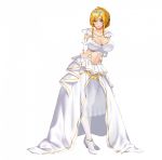  1girl cleavage dress full_body looking_at_viewer purple_eyes standing wolfzq 