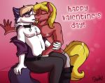  2boys anthro anthro_only beige_hair blonde_hair border_collie canine clothed clothing collie dean_(drako1997) dog drako1997 duo equine eyewear fan_character french_kissing friendship_is_magic furry glasses hair holidays horse kissing male male/male male_anthro male_only mammal my_little_pony navel nipples pony red_background sex simple_background topless topless_anthro topless_male underwear valentine&#039;s_day yaoi 