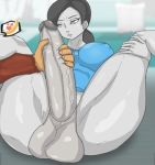  banana big_balls big_breasts big_penis diddy_kong futanari futanari_on_male handjob huge_balls huge_cock nintendo plasma-demo super_smash_bros. wii_fit_trainer 