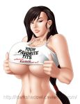 big_breasts bottomless breasts cleavage female final_fantasy final_fantasy_vii idarkshadowi_(artist) smile solo tifa_lockhart underboob