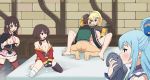 4girls aqua_(konosuba) areola aroused bed big_breasts black_hair blonde blue_hair breasts breasts_out_of_clothes brown_hair clothed_sex contentious_content darkness_(konosuba) erect_nipples female_masturbation fingering happy_sex huge_breasts indoors insertion kono_subarashii_sekai_ni_shukufuku_wo! long_hair looking_pleasured masturbation medium_breasts megumin_(konosuba) multiple_girls nipples open_clothes partially_undressed ponpondou satou_kazuma sex short_hair small_breasts spread_legs underwear_sniffing vaginal vaginal_insertion yunyun_(konosuba)