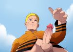  half-dressed half_naked half_nude male naruto naruto_shippuden naruto_uzumaki penis precum presenting_penis showing_penis teasing yaoi 