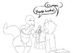 anthro bulge canine dialogue dog duke_(thecon) furry girly lizard male male/male mammal reptile scalie thecon thick_thighs