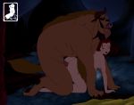 all_fours ass beauty_and_the_beast closed_eyes disney doggy_position female female_human from_behind male male/female nude penetration princess_belle sex the_beast