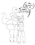  anthro bulge canine clothing dialogue dog duke_(thecon) footwear furry girly high_heels lizard male mammal reptile scalie shoes thecon thick_thighs 