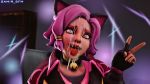 ahegao cum cum_on_face gamir_sfm maeve_(paladins) open_mouth paladins paladins_champions_of_the_realm pink_hair source_filmmaker tongue tongue_out v